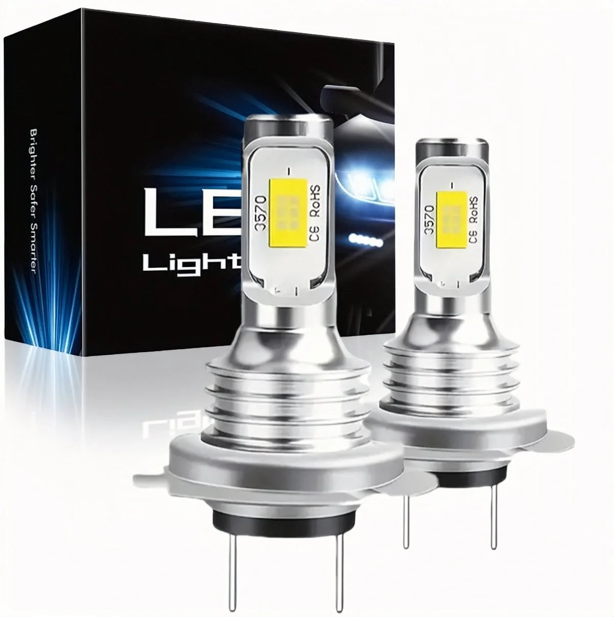 

2PCS H7 LED Headlight Super Bright Bulbs Kit White 33000LM High/Low Beam 6500K