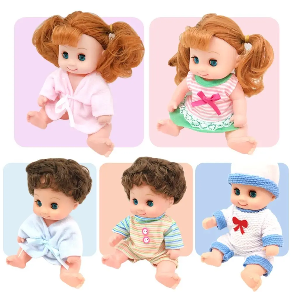 3D Pretend Play Simulation Baby Enamel Doll Cute Beautiful Baby Dolls Playset Cutlery Safety Dress Up Toys Gift