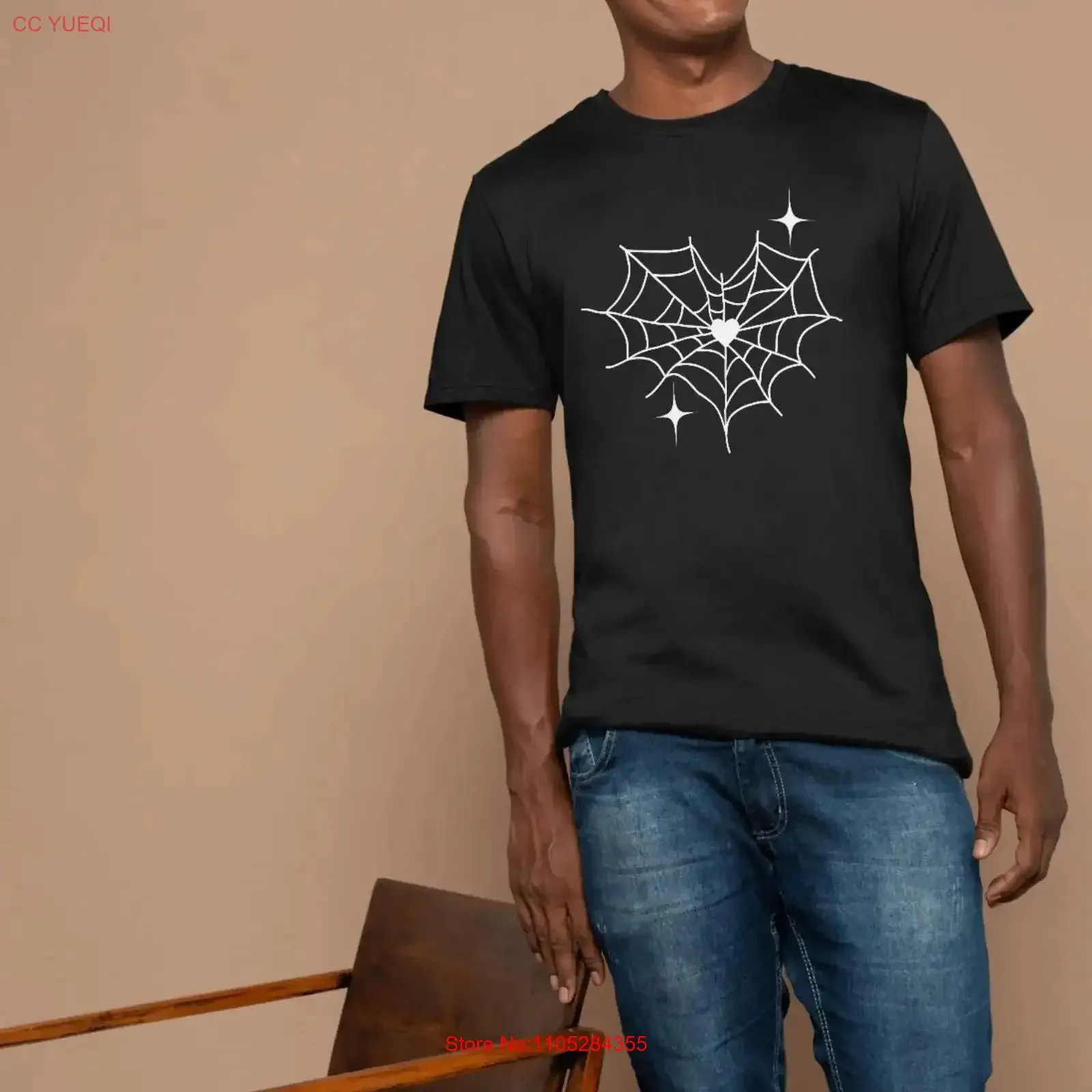 Heart Web Aesthetic T Shirt Gothic Spider with Love Core Vibes Dark Romantic Apparel Trendy Halloween Fashion vintage Washed