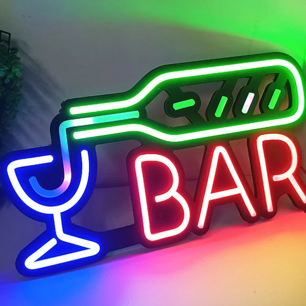 Wholesale Bar Led Neon Sign RGB Bar Neon Large Horizontal Business Shop Store For Nightclub Business Signs Restaurant Decor