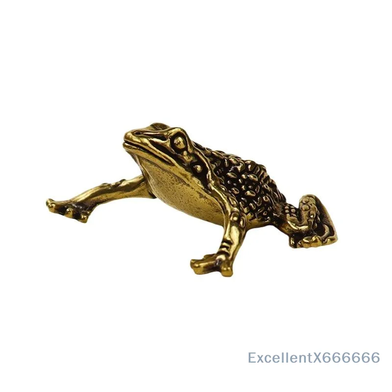 Feng Shui Copper Fortune Brass Toad Figurine Indoor Outdoor Decorative Statue