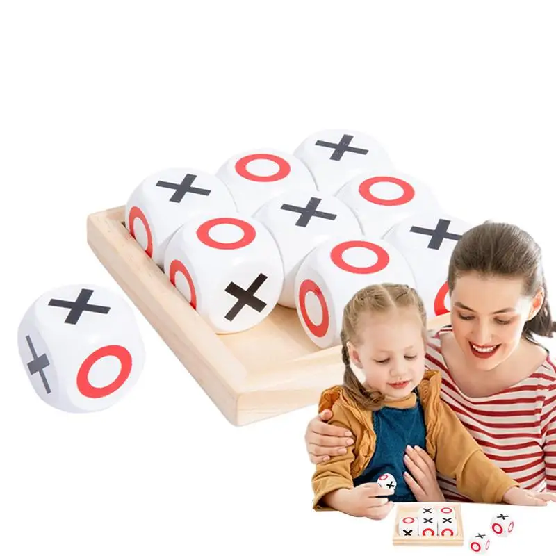 Parent-Child Interaction Wooden Board Game XOXO Game Funny Developing Intelligent Educational Toy