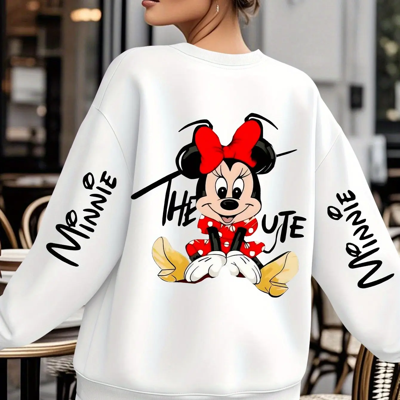 

Women's Disney Mickey Mouse Christmas Pullover Sweater Fashion Oversized Unisex Crew Neck Sweater Autumn Winter Fleece Casual