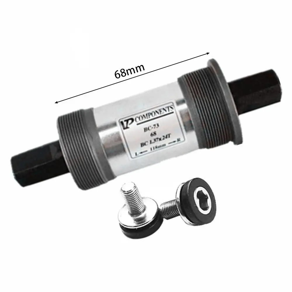 1Set VP-BC73 Bicycle BSA Bottom Bracket 68mm 103/107/110.5mm Square Tapered Spindle Crankset Central Shaft Quare Hole view 6