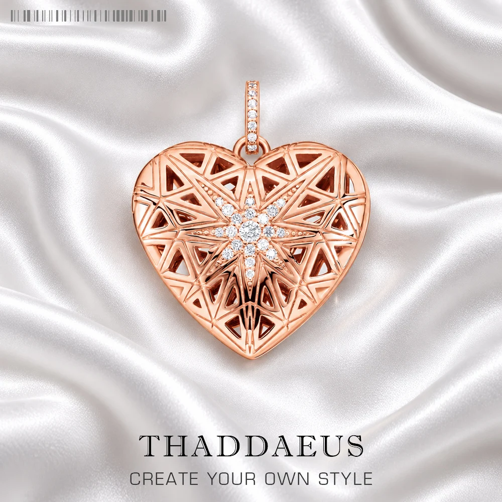 Pendant Heart Medallion Star Summer Brand Rose Gold Jewelry Romantic 925 Sterling Silver Accessories Locket Love Gift For Women