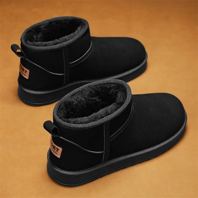 Sepatu bot salju luar ruangan pria, sepatu berbahan katun tebal berkualitas tinggi, sepatu tinggi, sepatu pria, sepatu katun, sepatu bot salju, musim dingin