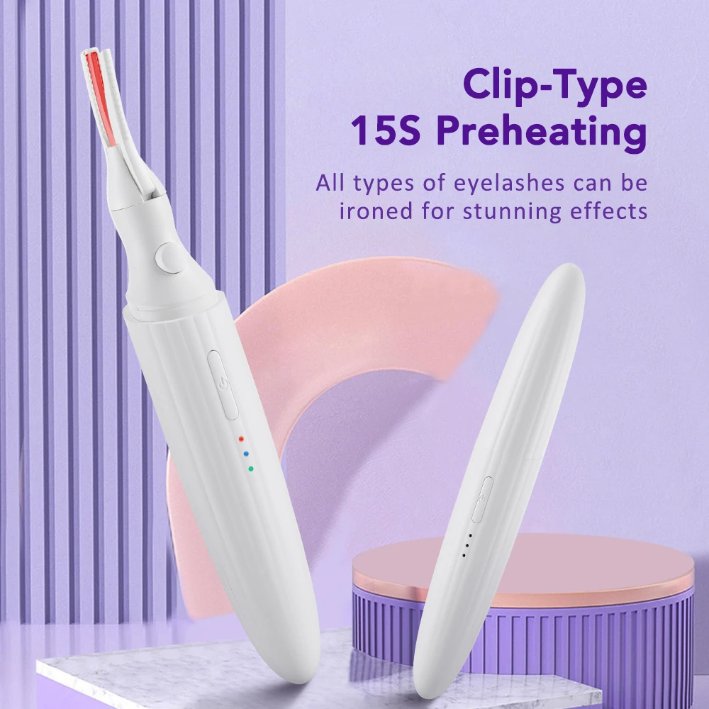 Electric Eyelashes Curls 3 Gears Mode Heated Eyelashes Curling Tool Electronic USB Natural Fake Eye Lash Curler Beauty Supplies