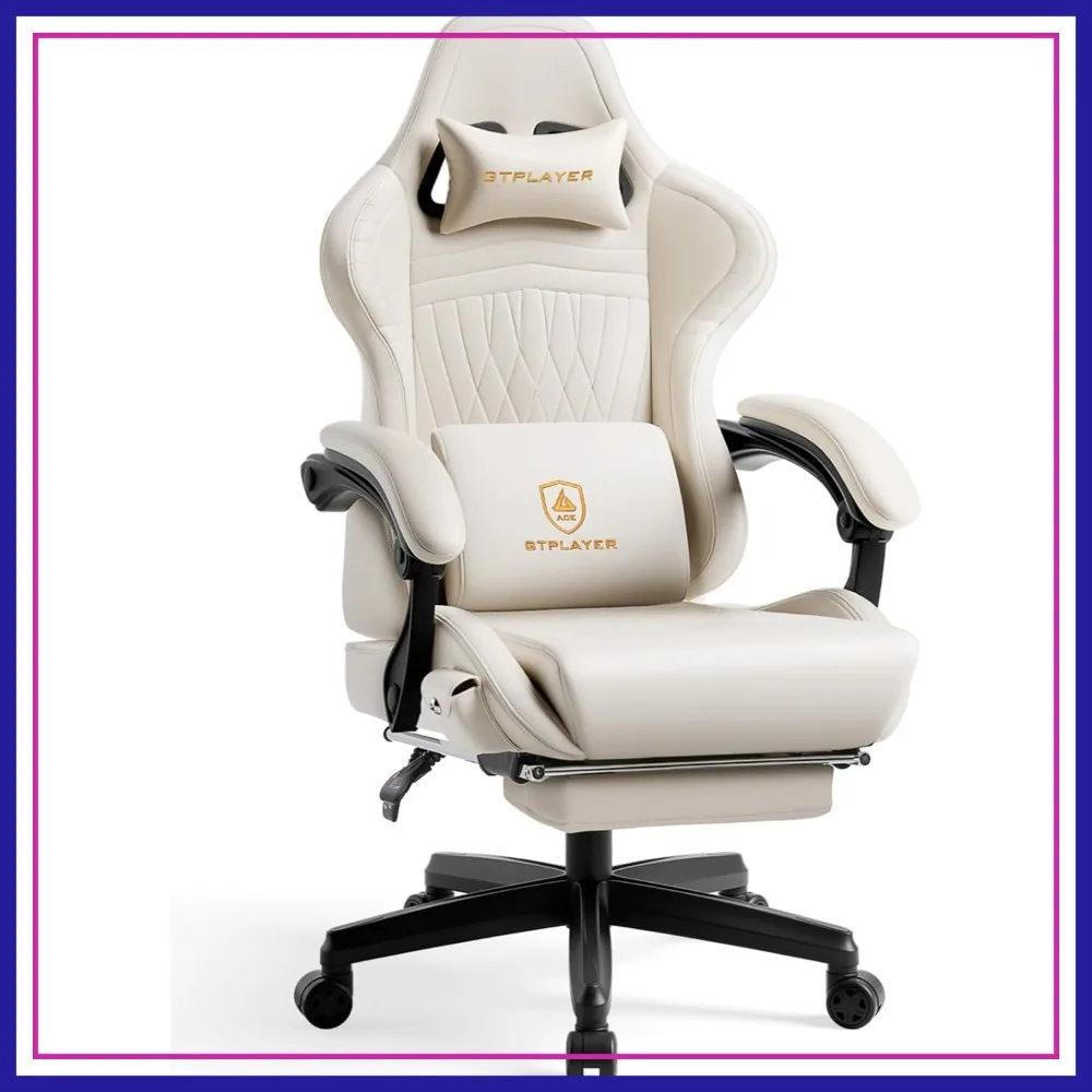AliExpress – Ergonomic Heavy-Duty Gaming Chair with Bluetooth Speakers and Footrest, Blue