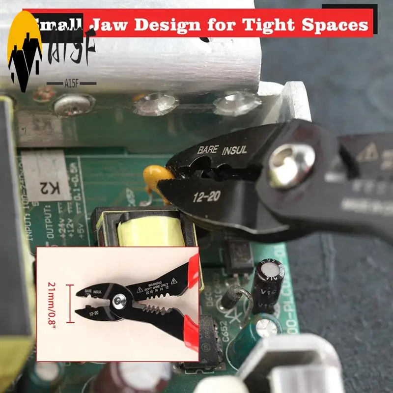

A15F-4-In-1 Multi-Purpose Electricians Pliers Wire Cutter, Stripper, Gripper For 12-20 AWG Insulated & Non-Insulated Wires
