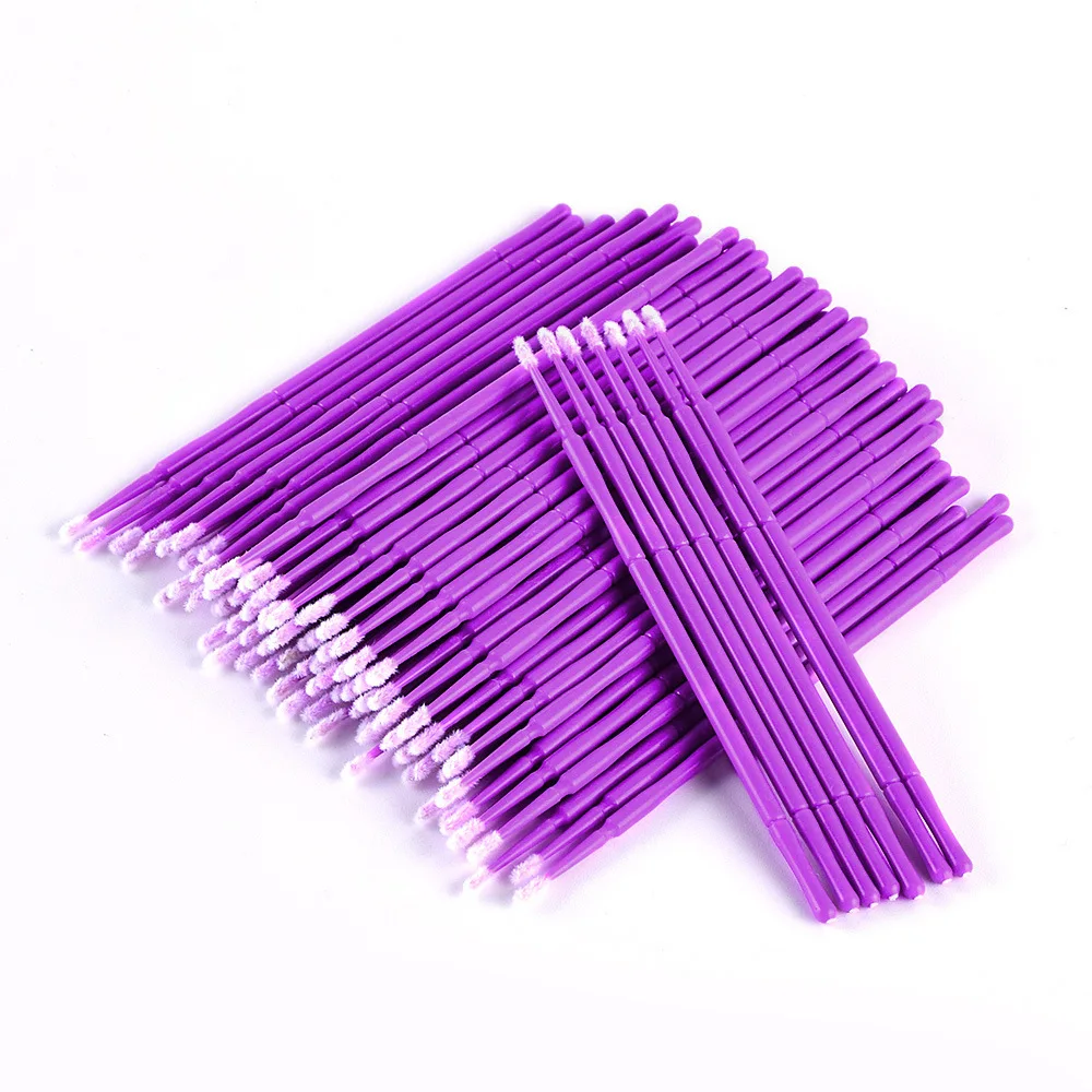 100Pcs Up Paint Micro Brush Tips 1.5mm Mini Car Touch Up Paint Micro Brush Purple Auto Applicator Sticks Detailing Car Products