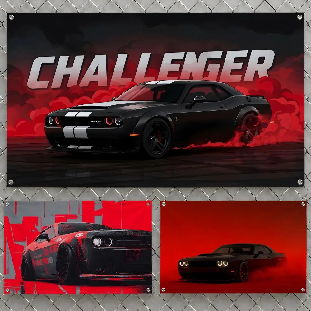 Brand D-Dodge Challenger Charger HEMI Flags Wall Hanging Flag Banners For Birthday Parties Outdoor Bedroom Dorm Room Decor