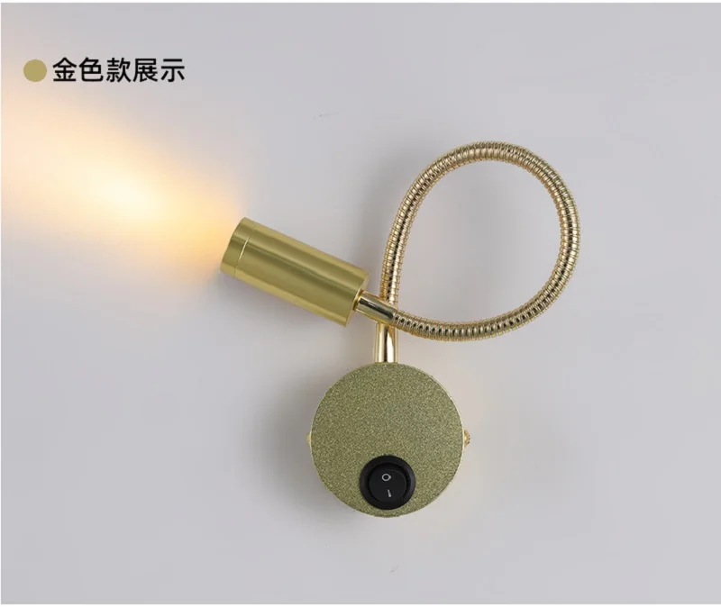1W 3W 12V 24 VOLT Gold Body Led Reading Lights Wall Mounted