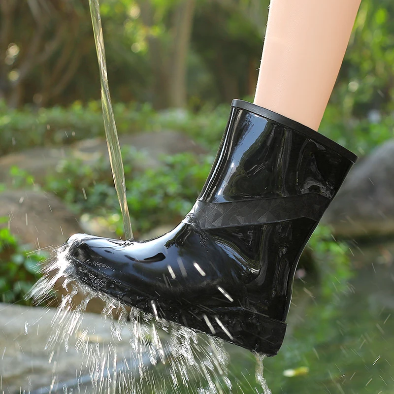 

Women High-end Waterproof Rain Boots Women's Knee-length Fashion Rubber Rain Boots Girls' Shoes Rain Boots PVC Waterproof Shoes
