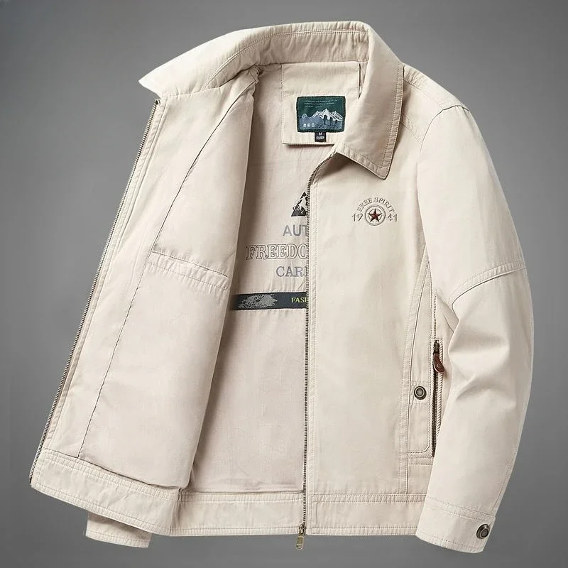 

Свободная мужская верхняя одежда большого размера M-4XL, новые весенне-осенние куртки, мужское пальто, модное пальто из чистого хлопка с лацканами, тонкое пальто для отдыха