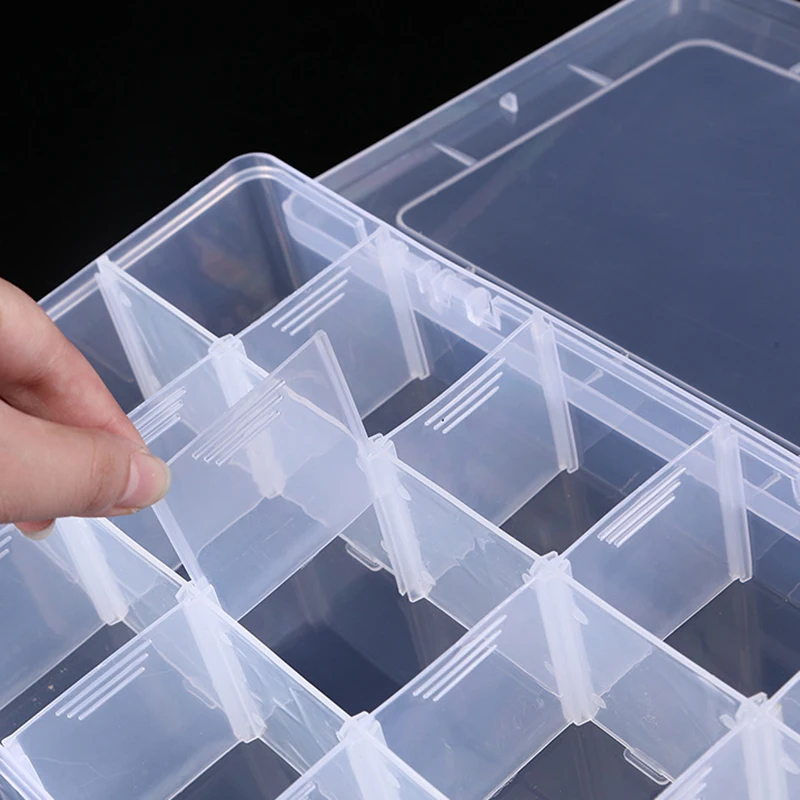 15 Grids Oversize Storage Box Container Plastic Box Adjustable Compartment Jewelry Earring Bead Screw Holder Case Display Case