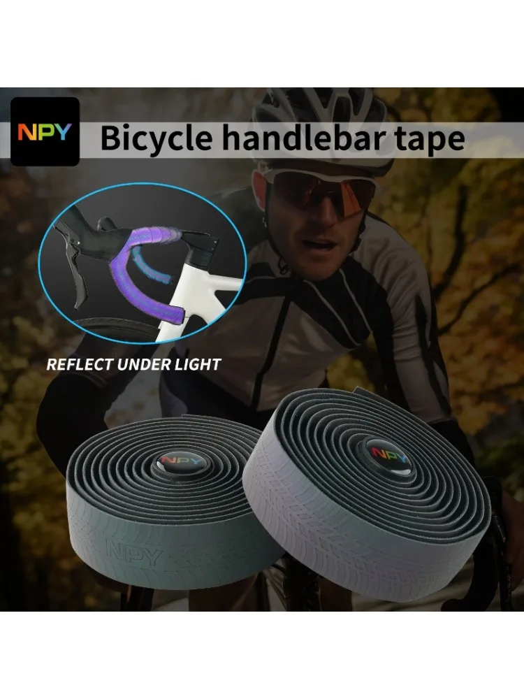 AliExpress NPY Cycling Bar Tape Road Bike Noctilucent Dazzle Handlebar Stripes Light Reflective Colorful MTB Leather Bicycle Fork Grip Tape