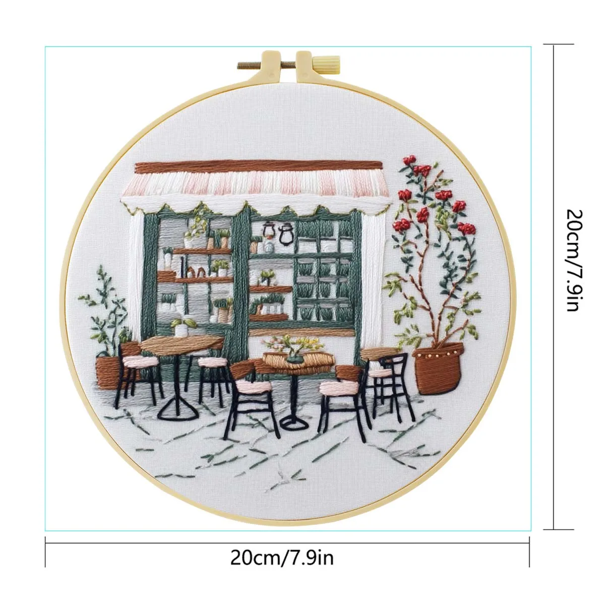 Coffee Shop Stickerei Starter Kit DIY Kreuzstich Set für Anfänger gedruckt Nähen Kunst Handwerk Malerei Home Decor Nadel Kunst – Detail 4