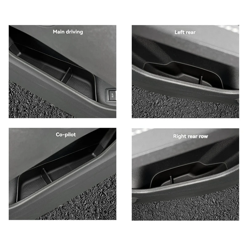 Well-Car Door Side Storage Box TPE Front Rear Door Handle Organizer Tidying Accessories For  Q4 E-Tron