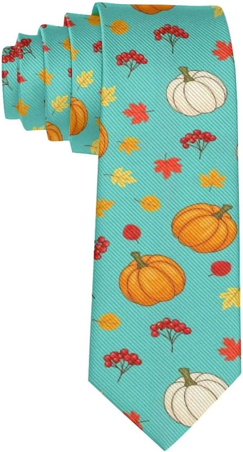 Mens Regular Neckties Halloween Full Moon Evil Pumpkin Raven Pattern Polyester Elegant Suit Shirt Decor Tie