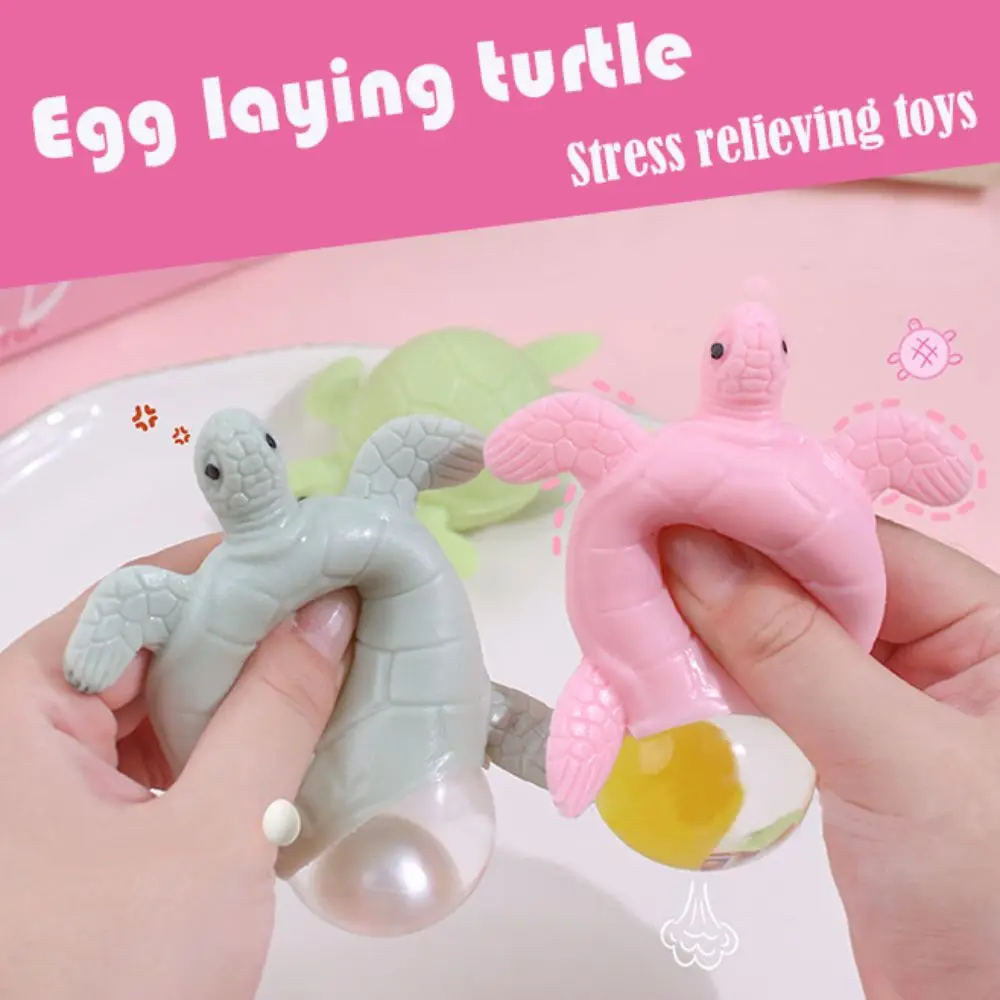 Juguetes divertidos y duraderos para apretar, tortuga ponedora de huevos, juguete de descompresión suave, juguetes relajantes para aliviar el estrés para niños y adultos
