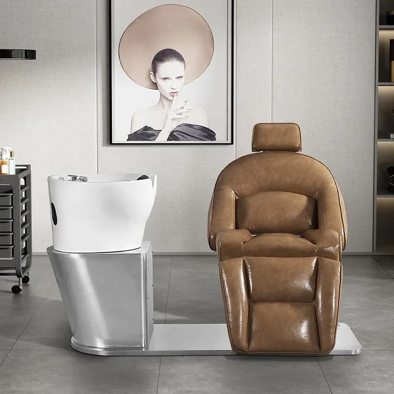 Lifting Rotating Shampoo Chair Hair-Washing Chair Hair Salon Lying Half Flushing Bed