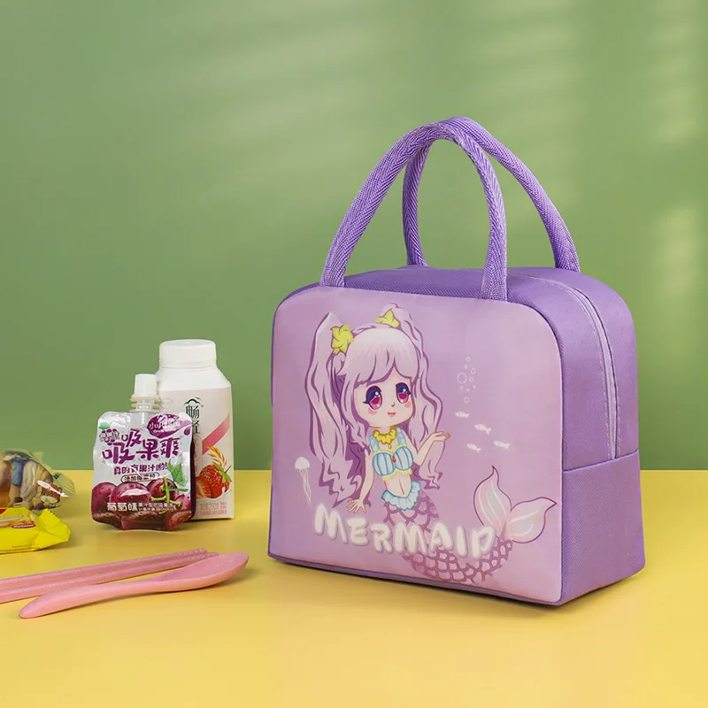 Fiambrera portátil Bento Para Niños, bolsa bonita Para estudiantes, bolsa de almacenamiento Para madre e hijo, bolso de mano Para niña y Mujer