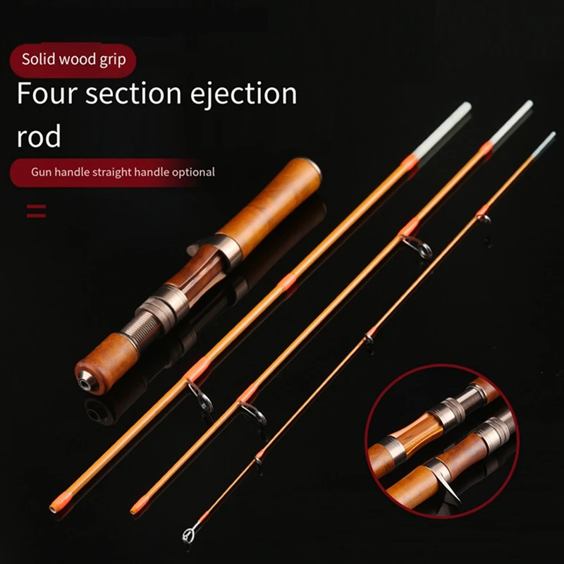 Casting Rod Ultralight Fishing Rod Carbon Fiber Spinning Lure Pole Bait 1.5-9G Line Wood Handle Fast Trout Fishing Rods