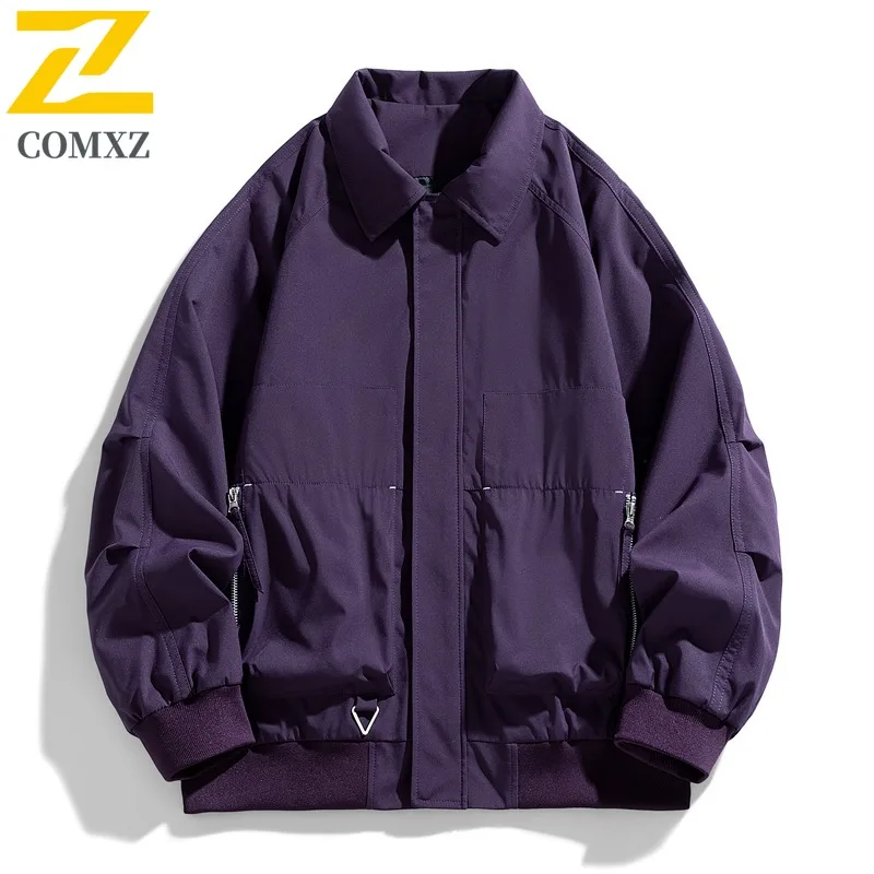 

COMXZ весенняя новая модная трендовая повседневная куртка мужская из синельной ткани ветрозащитная водонепроницаемая куртка пальто