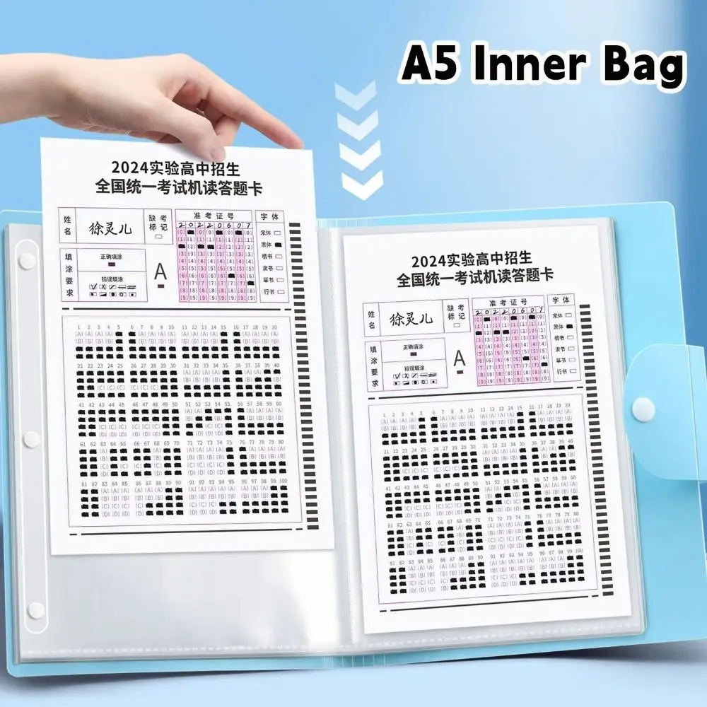 Nuova cartella di file da A5 a A4, borsa di file pieghevole impermeabile, clip di archiviazione per carta da esame di grande capacità, ufficio scolastico