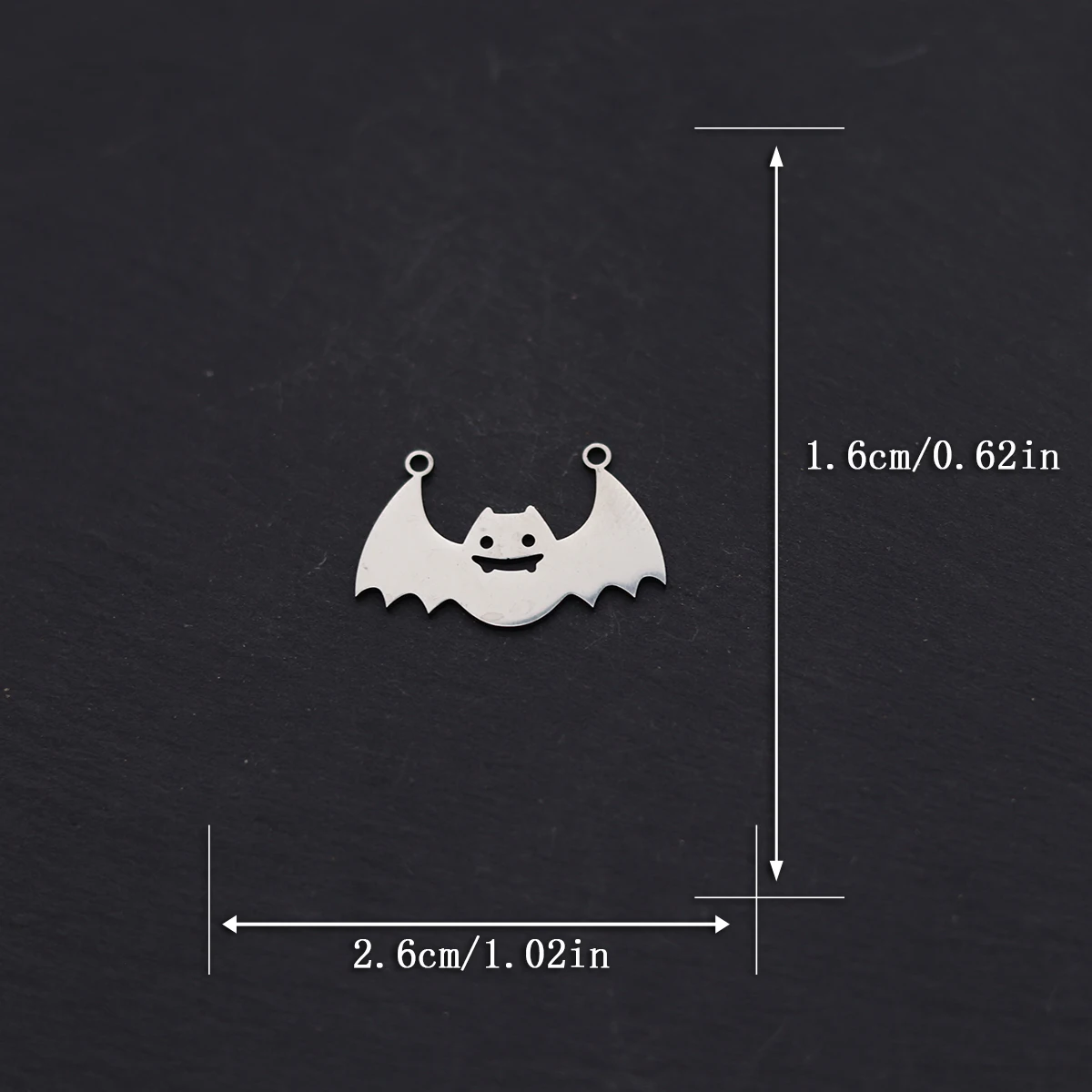 3pcs Stainless Steel Halloween Bat Charms Pendants For Jewelry Making Women Fashion Earrings Necklaces Crafts Gift