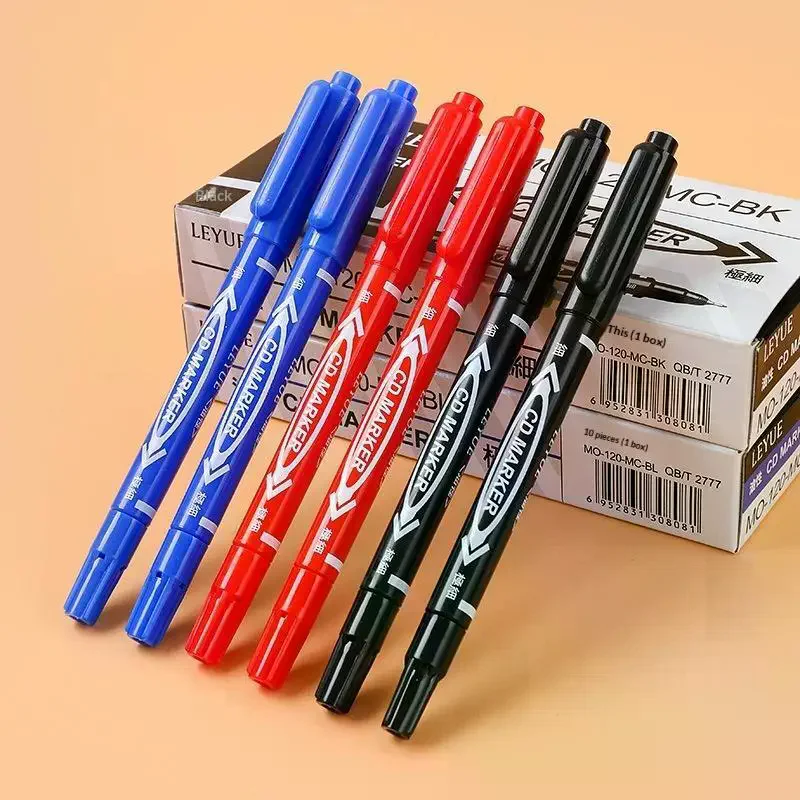 Dual Tip Permanent CD Markers Waterproof Fast Dry Ink 3 Color Options For Office School Writing Craft Labeling