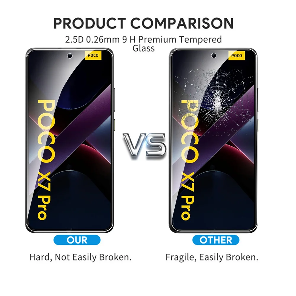 3 قطعة الزجاج الأصلي ل Xiaomi Poco X7 Pro 5G زجاج واقي Pocco Little X7Pro X 7 Pro 7Pro واقي للشاشة PocoX7Pro 6.67in