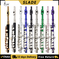 SLADE C Key Piccolo 16 Closed Hole Cupronickel Body Half-size Flute Professional Woodwind Instrument with Case Cleaning Cloth