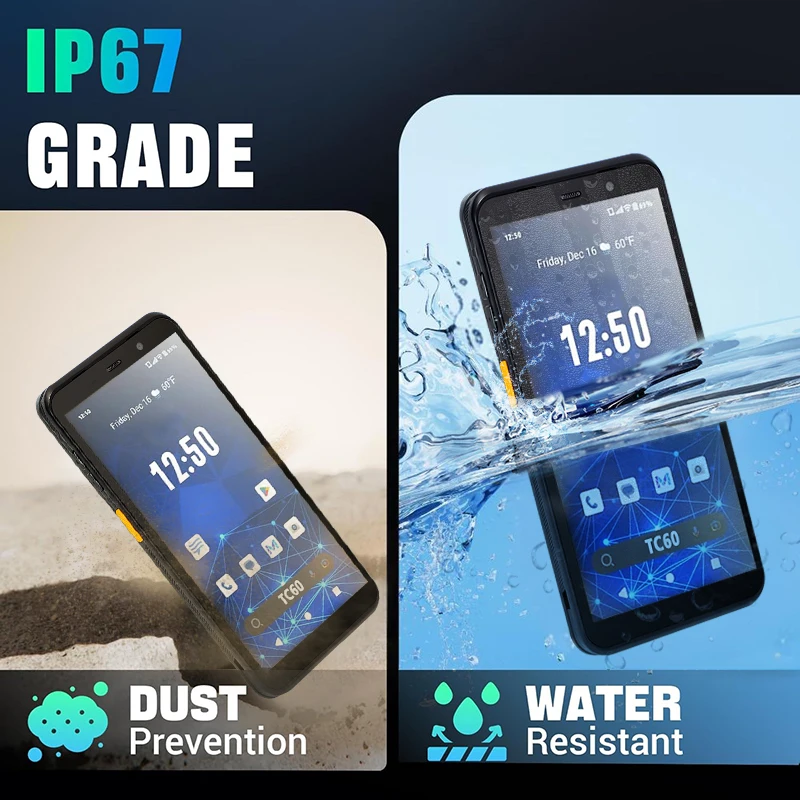 TC60-Lite MT6762 ثماني النواة 2.0 جيجا هرتز 4 + 64 جيجا بايت 5.99 بوصة المساعد الشخصي الرقمي وعرة أندرويد 12 GMS 2D ماسح الباركود 4G WIFI بلوتوث CE ROHS FCC #3