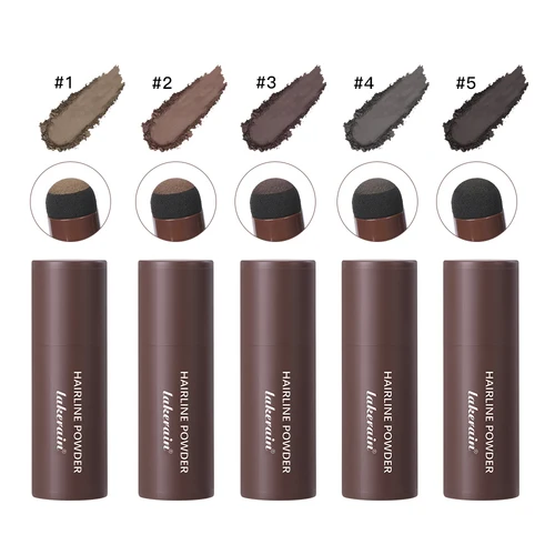 Imagen 2 del producto Línea de cabello resistente al agua, sombra en polvo, línea de cabello, cubierta de raíz, Natural, negro, marrón, contorno de cejas, herramienta de reparación de relleno para el cabello