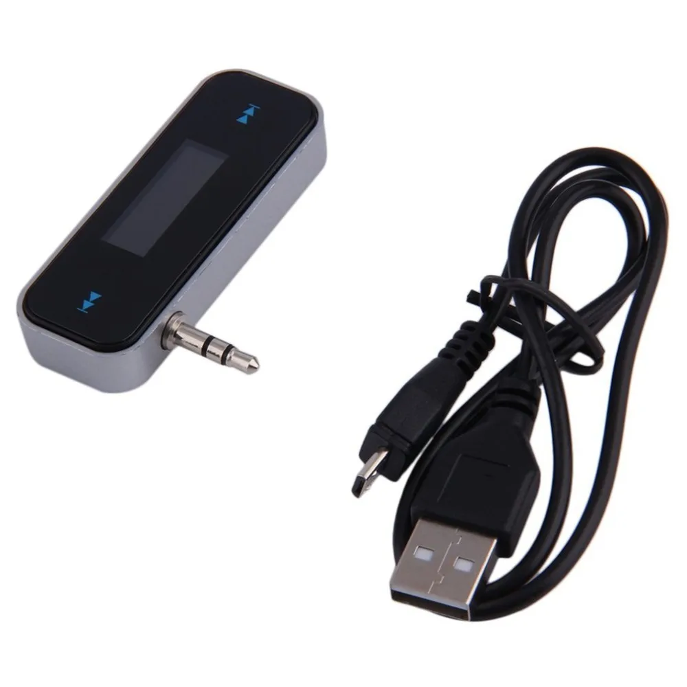 Mini Radio inalámbrica para coche, transmisor FM de Audio y música, modulador manos libres, transmisor FM con Cable, pantalla LCD, Kit de coche,