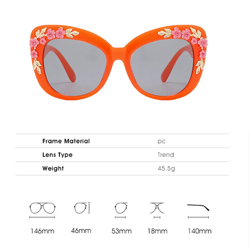 Luxury Brand Designer Oversized Cat Eye Flower Sunglasses Women Vintage Fashion Sun Glasses Trendy Punk Big Frame Pink Shades
