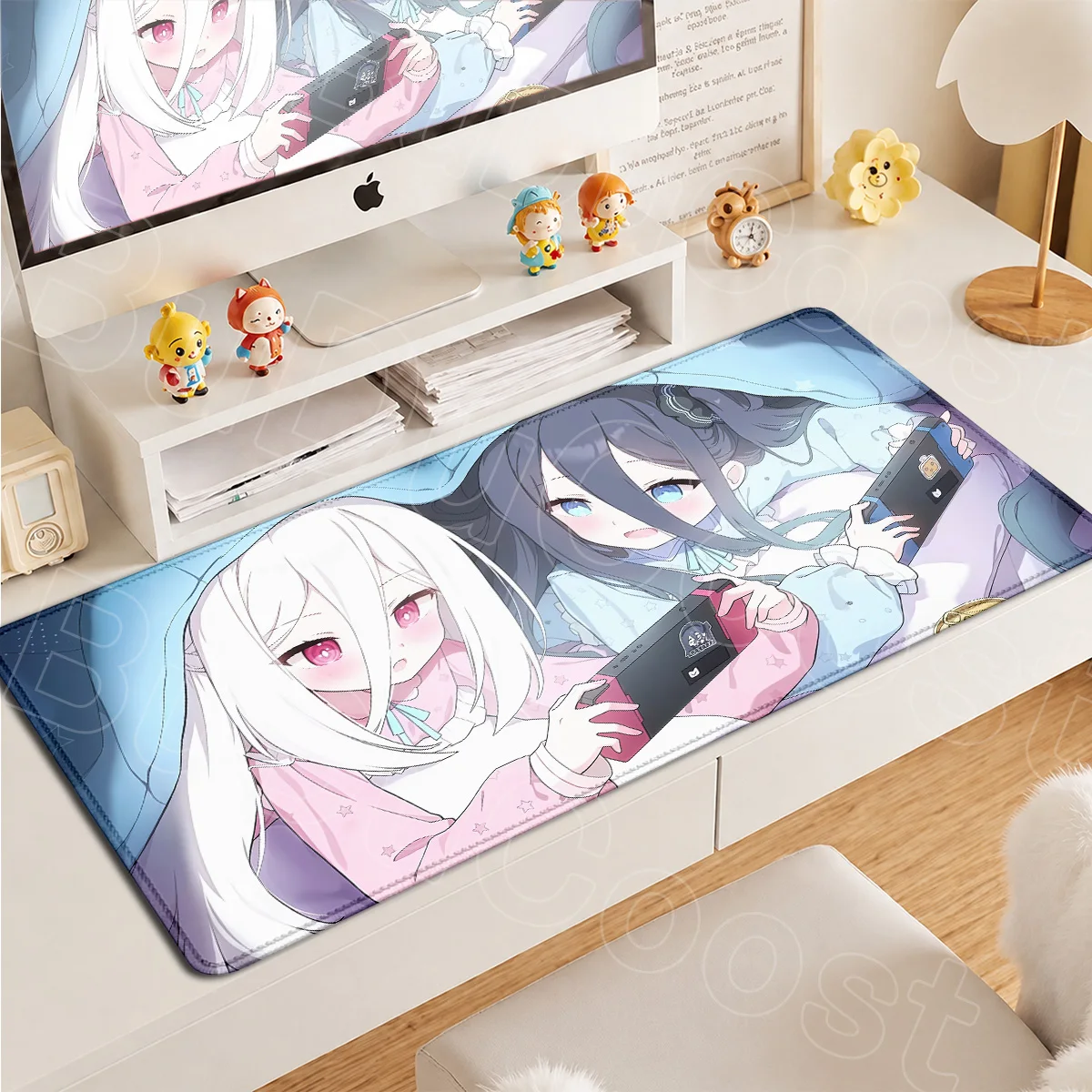 90x40cm HD Printing Table Carpet Mousepads Kawaii Girl Tendo Kei Game Blue Archive Anime Mouse Mats Notebook Keyboard Decoration