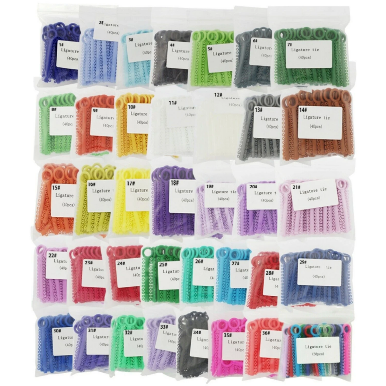 1040PCS/40Sticks Dental Kieferorthopädische Ligatur Krawatten Bunte Bänder Elastomer Beleuchtung Ring für Zähne Hosenträger Zahnmedizin Behandlung – Detail 9