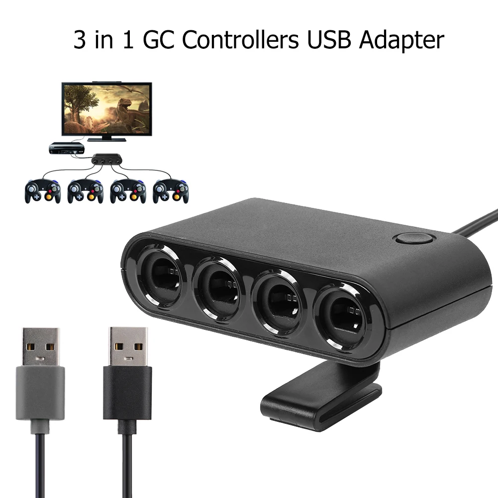 3 in 1 4 Port GC Controllers USB Adapter Converter Fit for Nintend Switch GC/Wiiu/PC Game Accessories 91*48*25mm