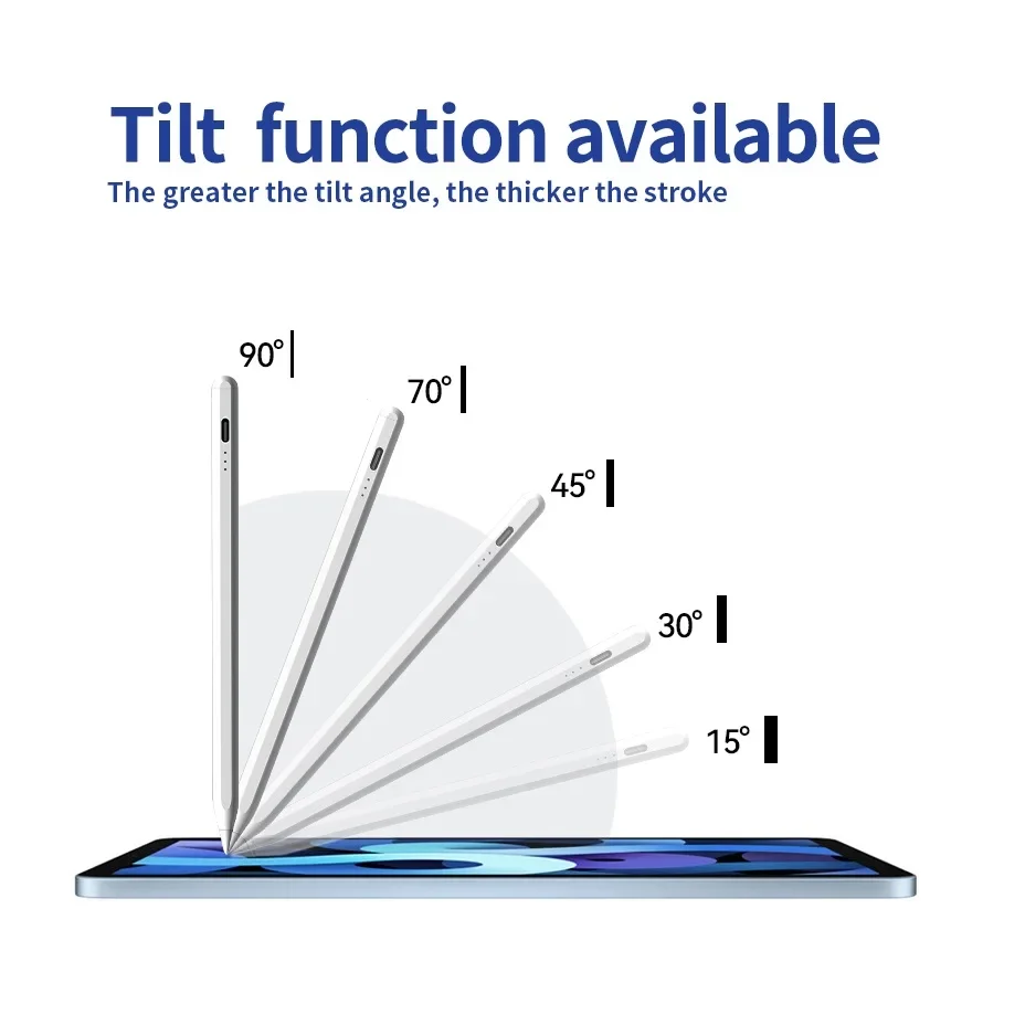 Caneta stylus bluetooth com display de energia de rejeição de palma para apple pencil2/1 para todos os ipad 10th pro11 12.9 air5 mini 2018 e mais tarde