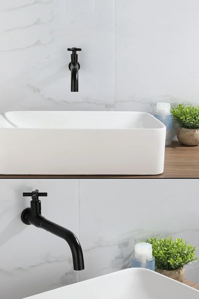Single Cold Water Wall Mounted Wash Faucet Kitchen Sink Mop Pool Tap Outdoor Garden Basin Bathroom Accessories