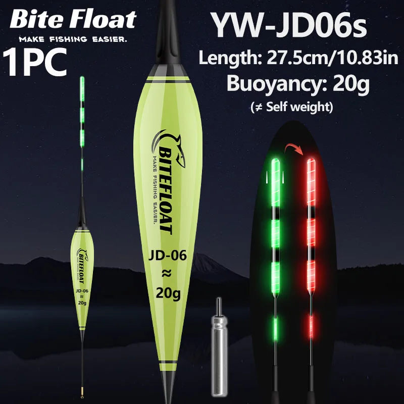 1/2 Stück Nacht-Smart-Angelköder mit LED-Licht, Bissanzeiger, Farbwechsel-Band, CR425 Batterie 5-20g Smart Float – Detail 8