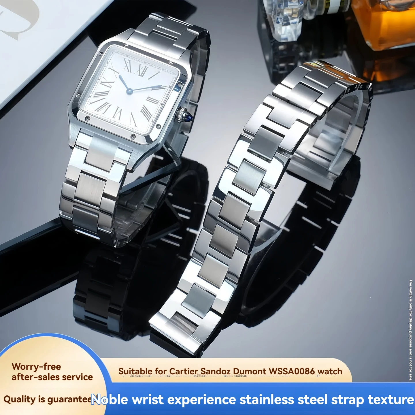 

High quality stainless steel strap for Cartier Dumont women's stainless steel watch strap WSSA0032 Sandus quick release bracelet