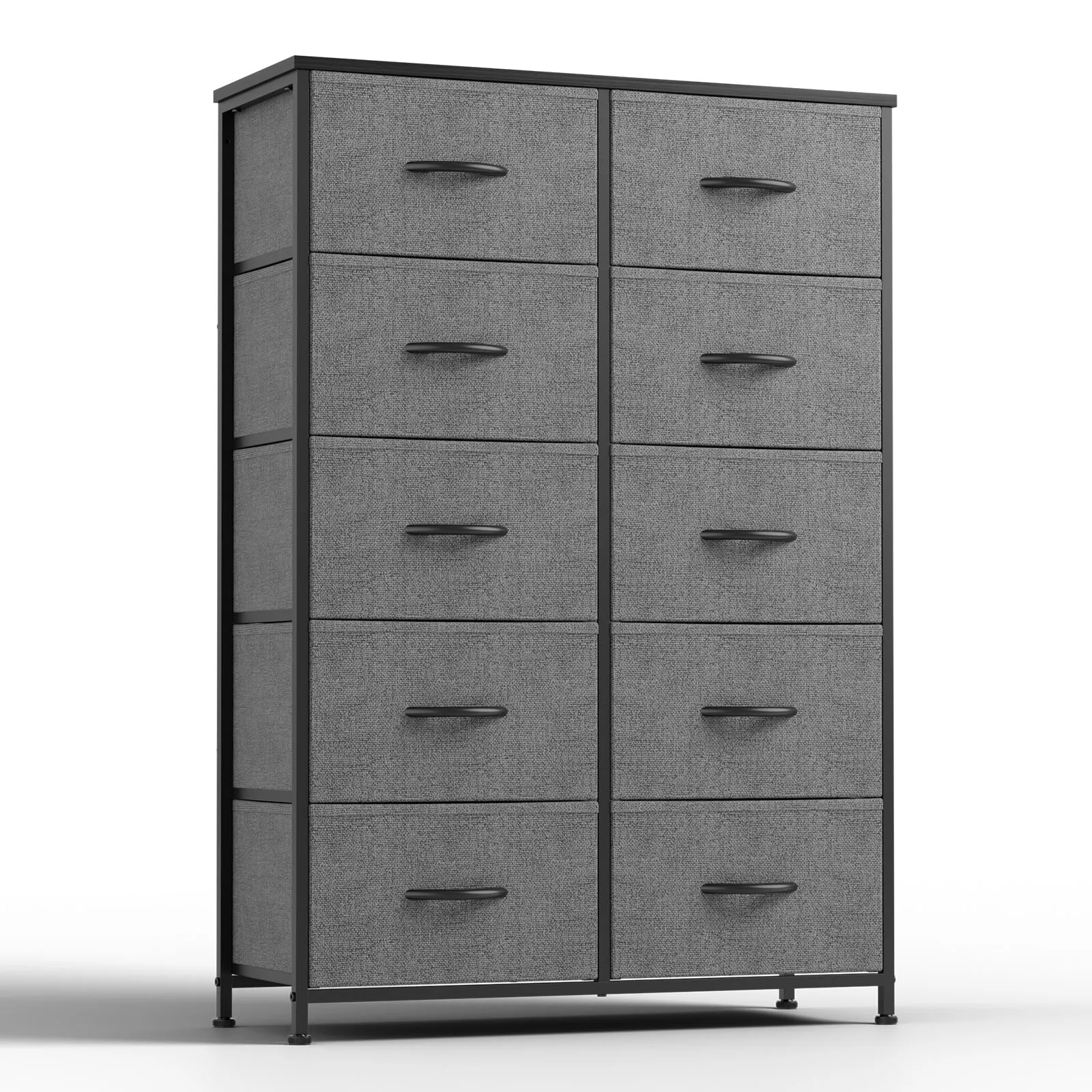 Pop Bedside Table For Bedroom With 10 Fabric Drawers Nightstand Storage Cabinet With Steel Frame Clothes Storage Display Cabinet