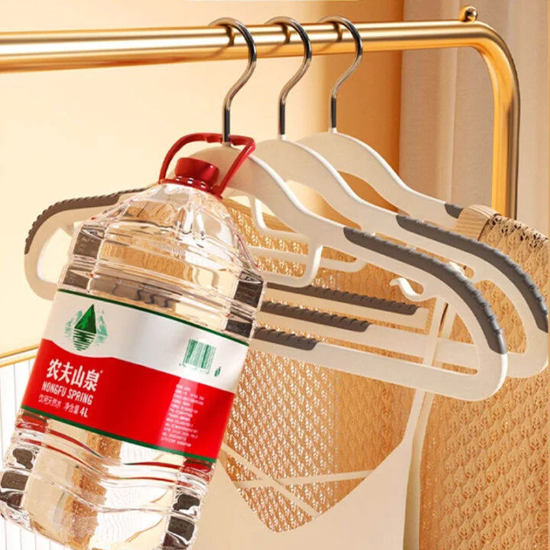 Hanger 10Pcs Anti-Slip Grey Multifunctional Wet and Dry Household Hanger Suitable for Hanging Storage Clothes Bedroom Ward image 4