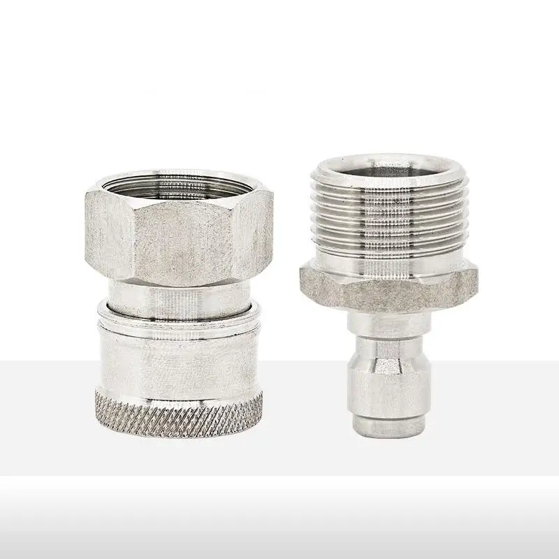 M22 Quick Connect Pressure Washer Fittings Stainless Steel Male And Female Adapter Set (Internal Thread, External Thread)