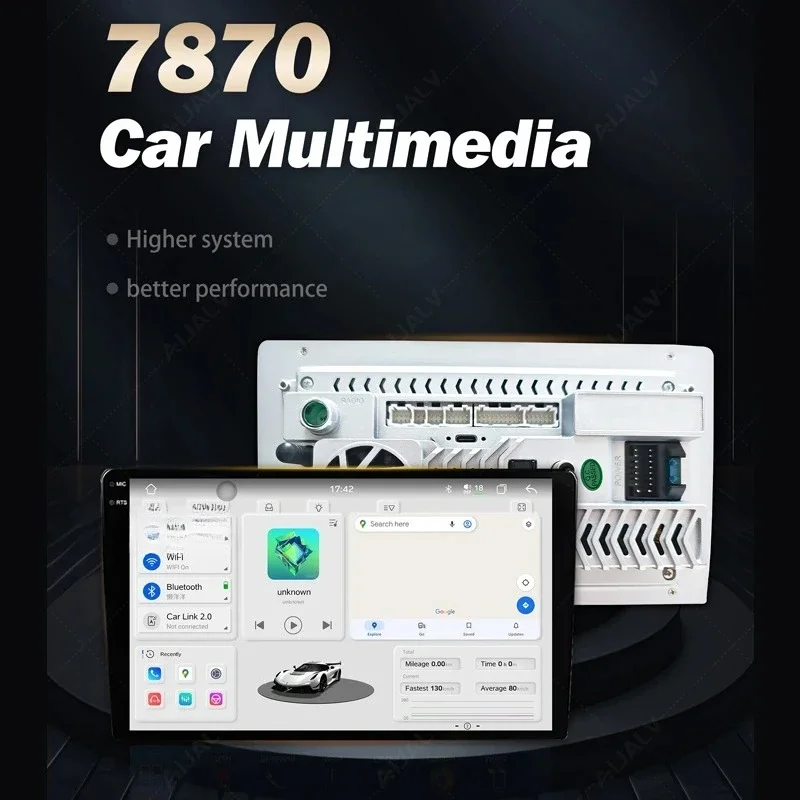 7870 9/10 Inch 2k Android 13 GPS Navigation 5G WiFi 3D Car DVD Radio Multi UI Theme System Multimedia Playerr