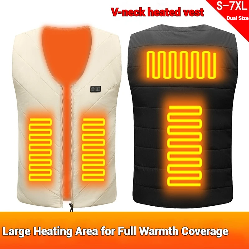 

Smart Heating Vest Men Women Electric Thermal Winter Wear 4 Zone Temperature Control Windproof Warm Jacket Lined Outdoor Sports