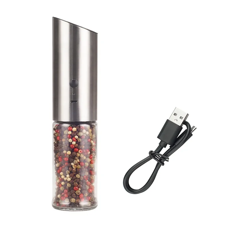 

Stainless steel USB electric pepper sea salt grinder, kitchen household grinder